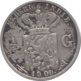 1900 SILVER 1/4 GUILDER NETHERLANDS REF H143 - SILVER WORLD COINS - Cambridgeshire Coins