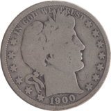 1900 SILVER HALF DOLLAR USA - SILVER WORLD COINS - Cambridgeshire Coins