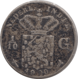 1900 SILVER NETHERLANDS 1/10 GULDEN - SILVER WORLD COINS - Cambridgeshire Coins