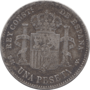 1900 SILVER SPAIN ONE PESETA - SILVER WORLD COINS - Cambridgeshire Coins