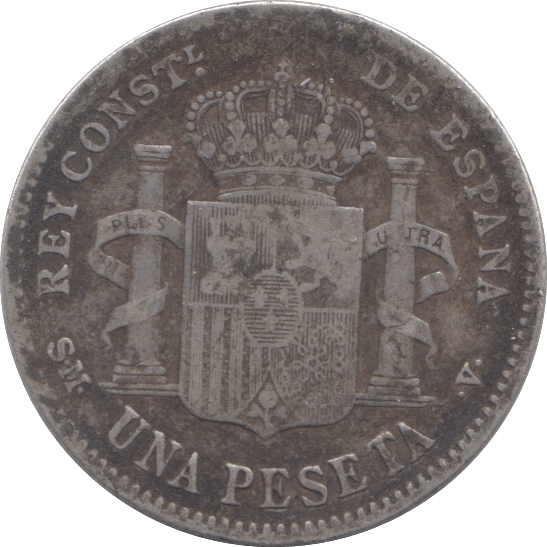 1900 SILVER SPAIN ONE PESETA - SILVER WORLD COINS - Cambridgeshire Coins