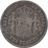 1900 SILVER SPAIN ONE PESETA - SILVER WORLD COINS - Cambridgeshire Coins