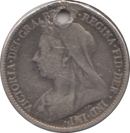 1900 SIXPENCE ( GF ) HOLED - Sixpence - Cambridgeshire Coins