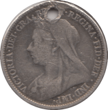 1900 SIXPENCE ( GF ) HOLED - Sixpence - Cambridgeshire Coins