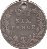 1900 SIXPENCE ( GF ) HOLED - Sixpence - Cambridgeshire Coins