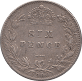 1900 SIXPENCE ( GVF ) - SIXPENCE - Cambridgeshire Coins