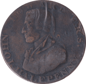 1790 HALFPENNY TOKEN LANCASTER JOHN HOWARD