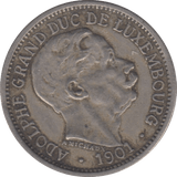 1901 CENTIMES LUXEMBOURG - WORLD COINS - Cambridgeshire Coins