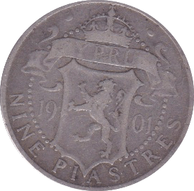 1901 CRPRUS NINE PIASTER - WORLD COINS - Cambridgeshire Coins
