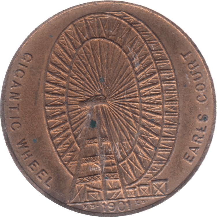 1901 EARLS COURT GIGANTIC WHEEL - Token - Cambridgeshire Coins