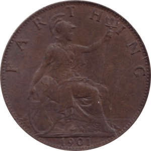 1901 FARTHING 2 ( AUNC ) 54 - Farthing - Cambridgeshire Coins