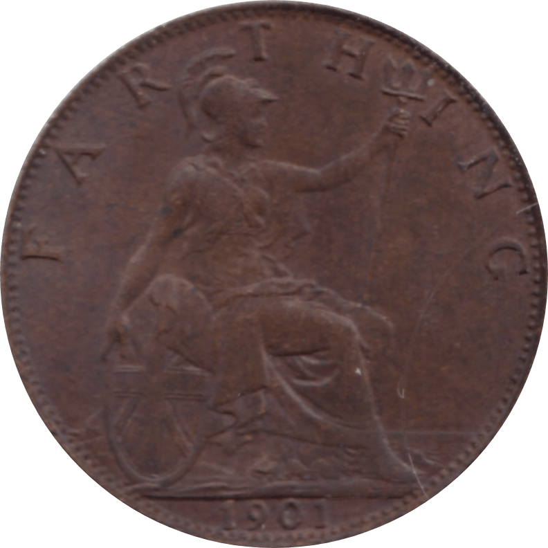 1901 FARTHING 2 ( AUNC ) 54 - Farthing - Cambridgeshire Coins