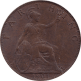 1901 FARTHING 2 ( AUNC ) 54 - Farthing - Cambridgeshire Coins