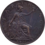 1901 FARTHING ( EF ) 1 - Farthing - Cambridgeshire Coins