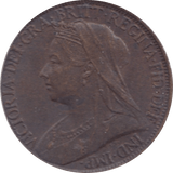 1901 FARTHING ( EF ) - Farthing - Cambridgeshire Coins