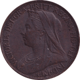 1901 FARTHING ( EF ) - Farthing - Cambridgeshire Coins