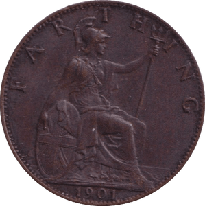1901 FARTHING ( EF ) - Farthing - Cambridgeshire Coins