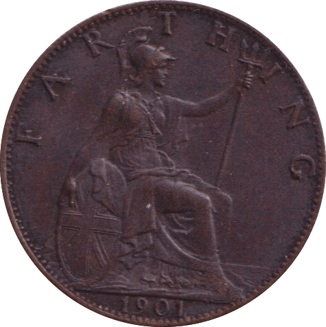 1901 FARTHING ( EF ) - Farthing - Cambridgeshire Coins