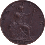 1901 FARTHING ( EF ) - Farthing - Cambridgeshire Coins
