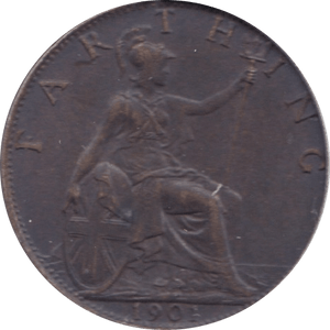 1901 FARTHING ( EF ) - Farthing - Cambridgeshire Coins