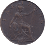1901 FARTHING ( EF ) - Farthing - Cambridgeshire Coins