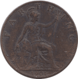 1901 FARTHING ( VF ) - Farthing - Cambridgeshire Coins