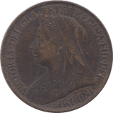 1901 FARTHING ( VF ) - Farthing - Cambridgeshire Coins