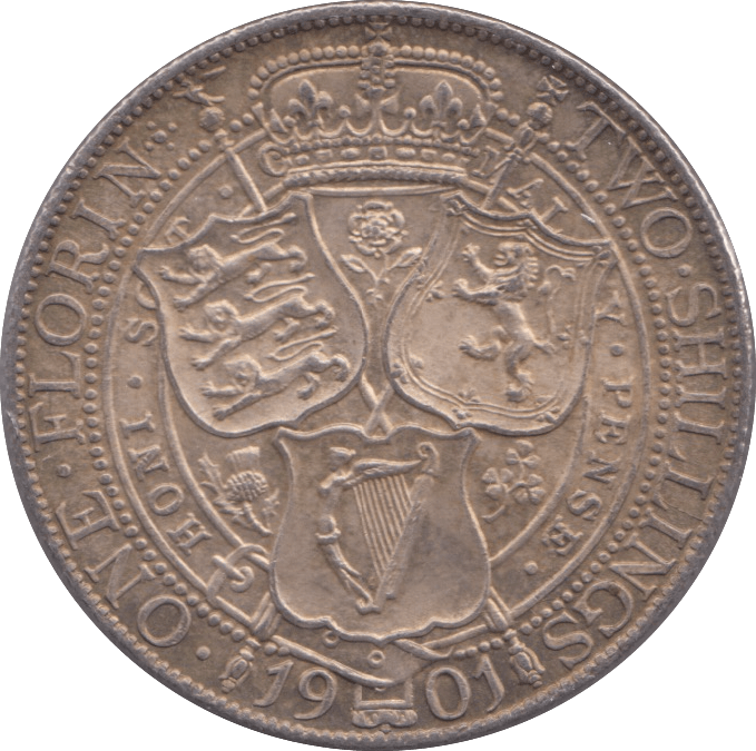 1901 FLORIN ( AUNC ) 3 - Florin - Cambridgeshire Coins