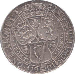 1901 FLORIN ( EF ) 2 - Florin - Cambridgeshire Coins