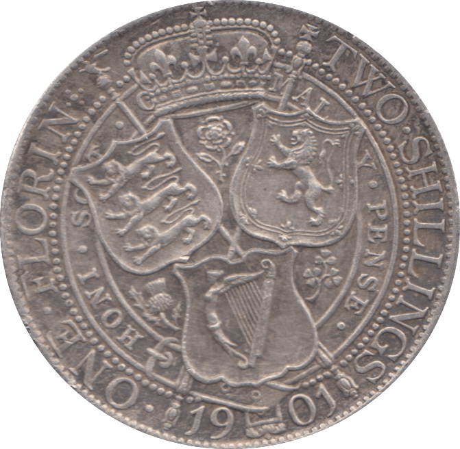 1901 FLORIN ( EF ) 2 - Florin - Cambridgeshire Coins