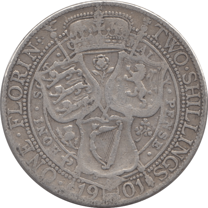 1901 FLORIN ( FINE ) 8 - Florin - Cambridgeshire Coins