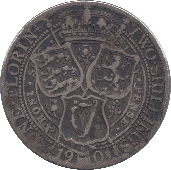 1901 FLORIN ( FINE ) 8 - Florin - Cambridgeshire Coins