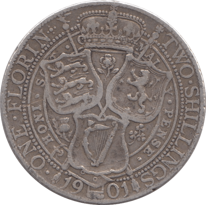 1901 FLORIN ( FINE ) - FLORIN - Cambridgeshire Coins