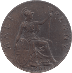 1901 HALFPENNY ( AUNC ) - Halfpenny - Cambridgeshire Coins