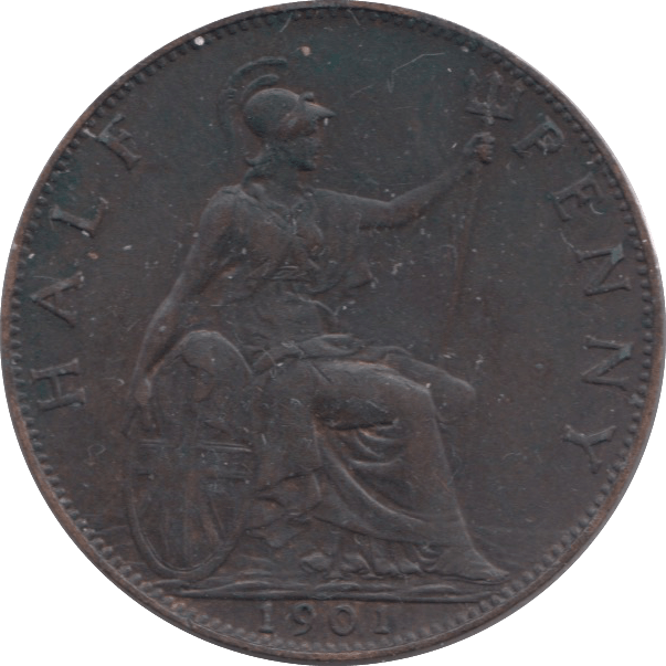 1901 HALFPENNY ( GVF ) 9 - Halfpenny - Cambridgeshire Coins