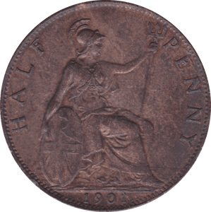 1901 HALFPENNY ( UNC ) E - Halfpenny - Cambridgeshire Coins