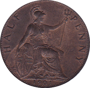 1901 HALFPENNY ( UNC ) - Halfpenny - Cambridgeshire Coins