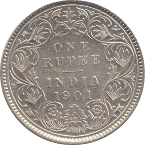 1901 INDIA SILVER ONE RUPEE - WORLD SILVER COINS - Cambridgeshire Coins