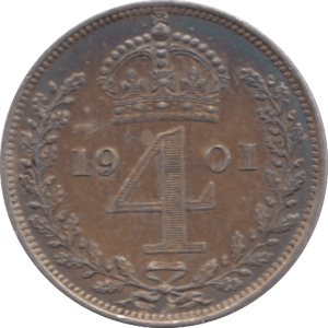 1901 MAUNDY FOURPENCE ( AUNC ) - Maundy Coins - Cambridgeshire Coins