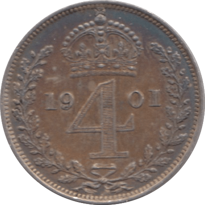 1901 MAUNDY FOURPENCE ( AUNC ) - Maundy Coins - Cambridgeshire Coins