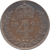 1901 MAUNDY FOURPENCE ( AUNC ) - Maundy Coins - Cambridgeshire Coins