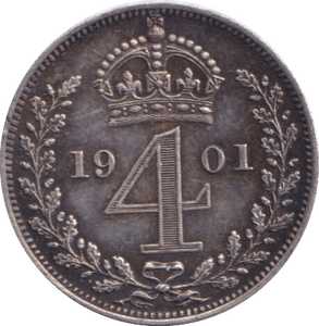 1901 MAUNDY FOURPENCE ( GVF ) - Maundy Coins - Cambridgeshire Coins