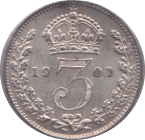 1901 MAUNDY THREEPENCE ( AUNC ) - Maundy Coins - Cambridgeshire Coins