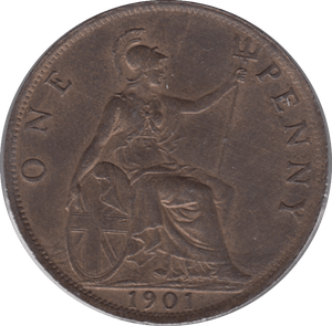 1901 PENNY 1 ( AUNC ) 6 - Penny - Cambridgeshire Coins