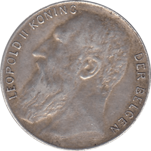 1901 SILVER 50 CENTS BELGIUM REF H144 - SILVER WORLD COINS - Cambridgeshire Coins