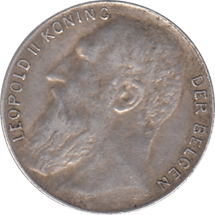 1901 SILVER 50 CENTS BELGIUM REF H144 - SILVER WORLD COINS - Cambridgeshire Coins
