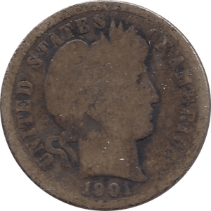 1901 SILVER DIME USA - SILVER WORLD COINS - Cambridgeshire Coins