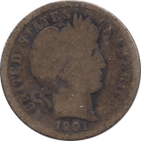 1901 SILVER DIME USA - SILVER WORLD COINS - Cambridgeshire Coins