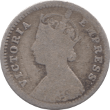 1901 SILVER INDIAN 2 ANNAS - SILVER WORLD COINS - Cambridgeshire Coins