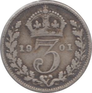 1901 SILVER THREEPENCE ( FINE ) - Threepence - Cambridgeshire Coins